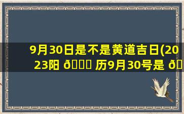 9月30日是不是黄道吉日(2023阳 🐎 历9月30号是 🕊 好日子吗)